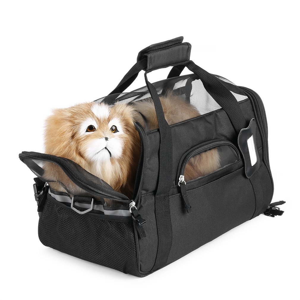 Pet Carrier 600D Nylon Waterdichte Hond Kat Puppy Kitten Tas Outdoor Reizen Draagtassen Comfortabel Zacht Bed Voor Kleine Huisdier