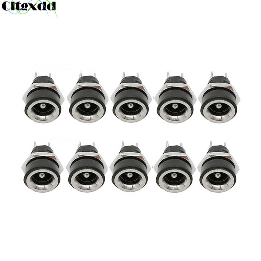 Cltgxdd 10Pcs 12V 3A 5.5X2.5 Mm Plastic Mannelijke Stekkers + Dc Power Jack Female Socket Panel mount Connector 5.5*2.5 Mm: Female Socket