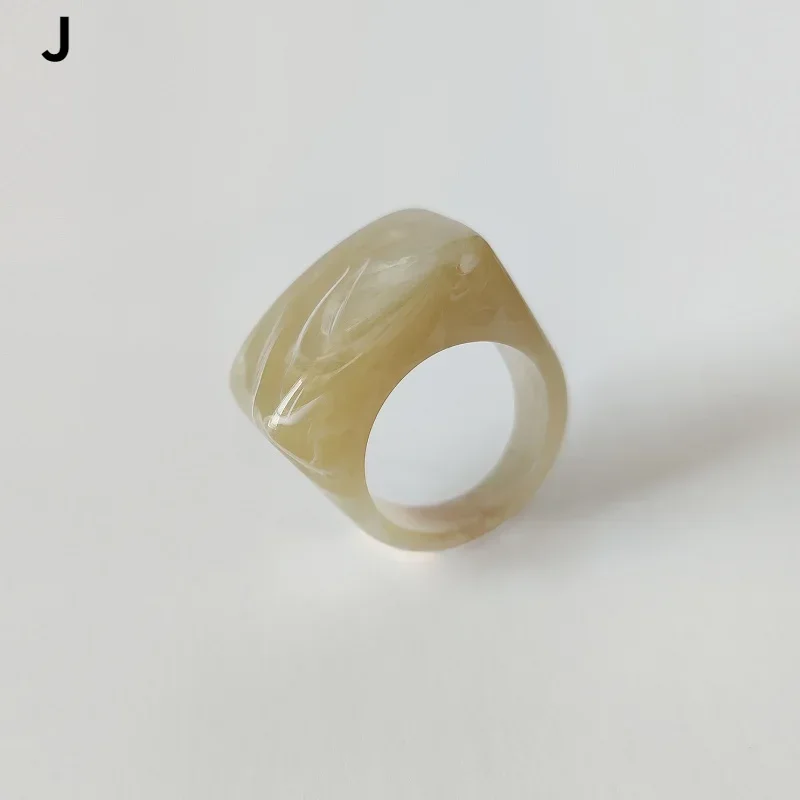 Bague créative en résine acrylique, Vintage, Simple, géométrique, carrée, pour femmes et hommes, bijoux: Argent
