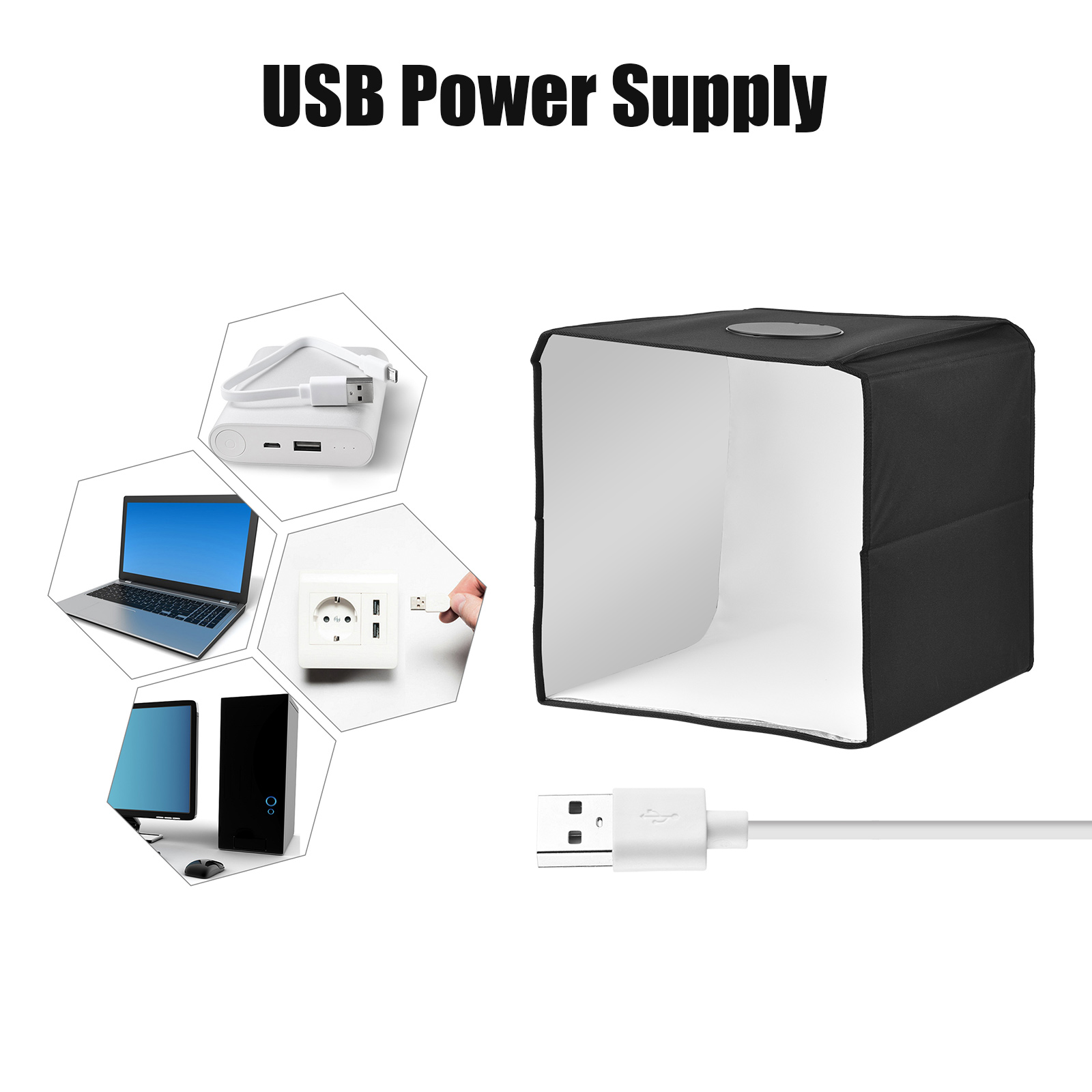 40 X 40cm Portable Mini Photography Light Box Integrated Light Tent USB Power Supply for Studio Product Photography