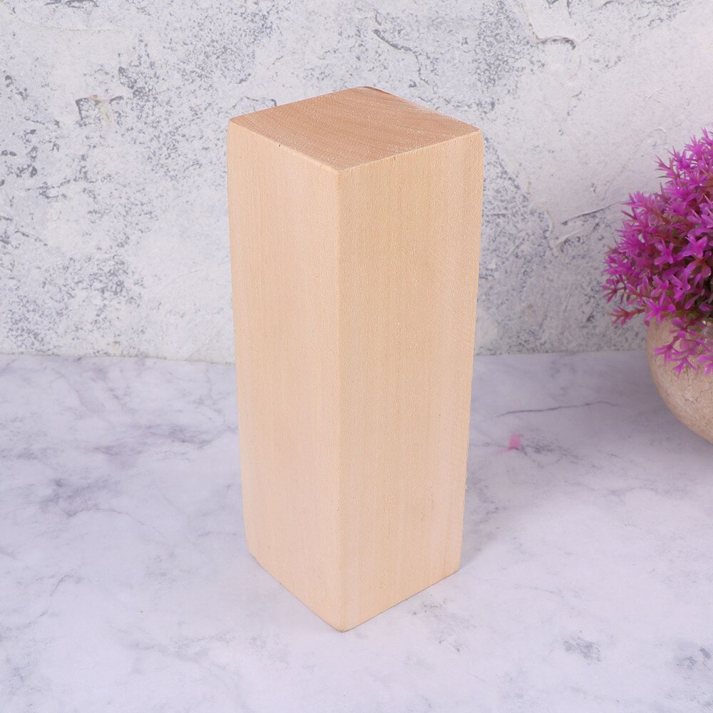 1pc Wood Blocks Wood Durable Unfinished Craft Cubes Blocks Carving Model Decorative Cubes for Home Crafts Art DIY Proj