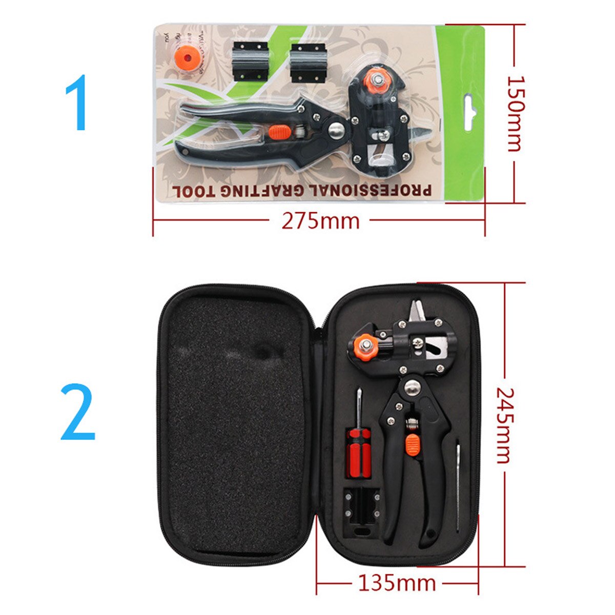 Garden Fruit Tree Prune Shear Snip Grafting Cutting Tool Kit Set