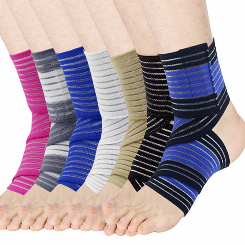 1pc70cm Enkel Ondersteuning Spiraalvormig Gewikkelde Bandage Volleybal Basketbal Enkel Orotection Verstelbare Elastische Bands Sport Veiligheid Brace