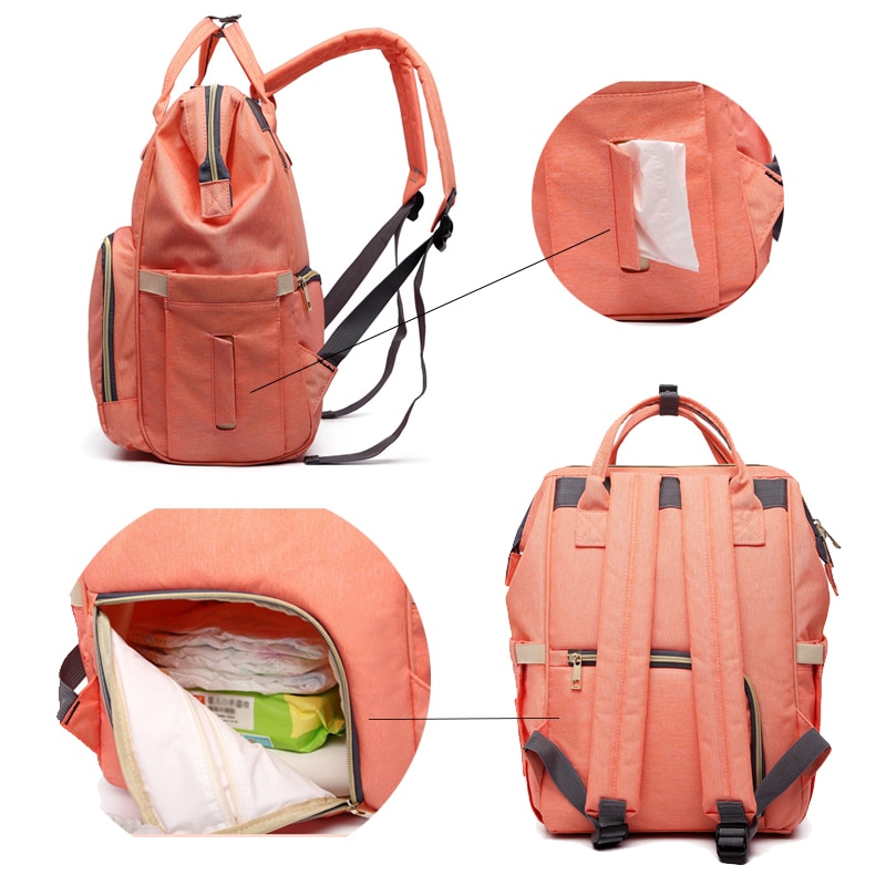 Mochilas para mujer bolsas de pañales para la mamá bolsas de pañales de maternidad de gran capacidad mochila de viaje de Multi-Bolsillo mochilas para mamá