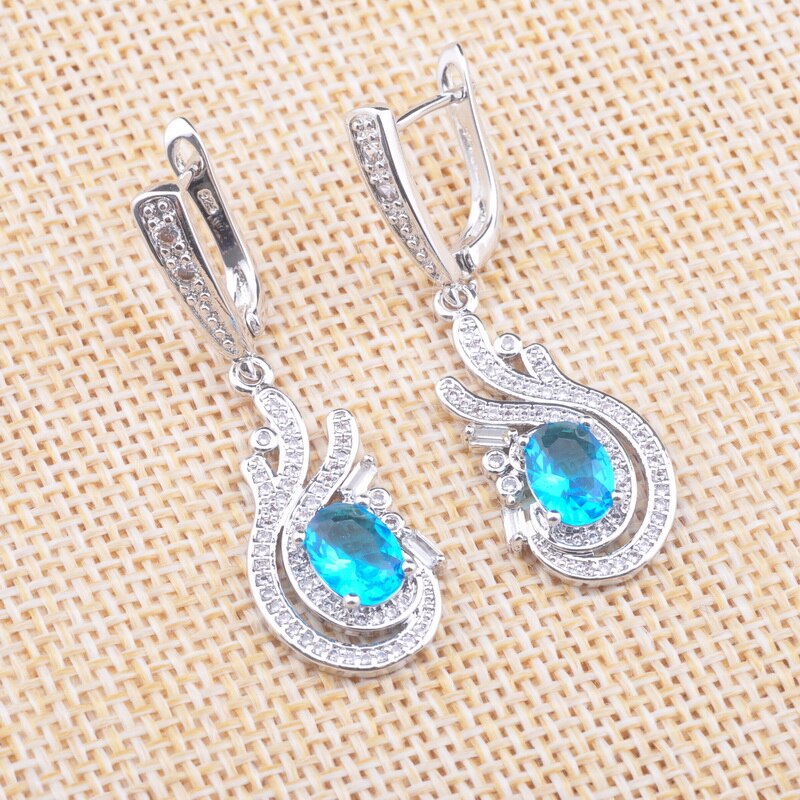 Zilver Kleur Sieraden Sets Voor Vrouwen Crystal Oorbellen Ringen Armband Ketting Kerstcadeau Koreaanse Sieraden YZ0721