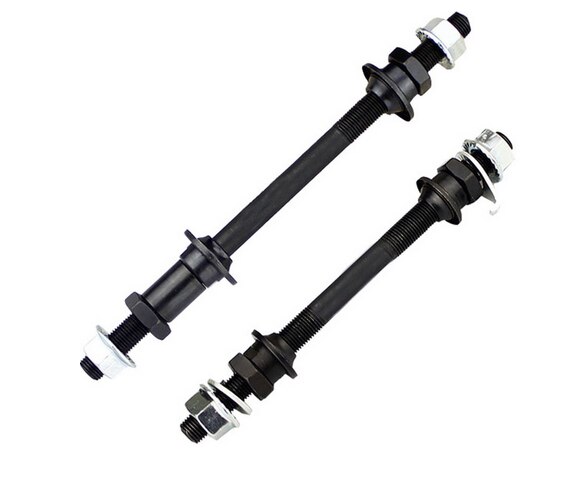 Bicycle hub Axle Front Rear Steel Solid Spindle Shaft bike wheel Axle For E BIKE Fixie BMX MTB Road bike skewer 150mm 180mm: front and rear