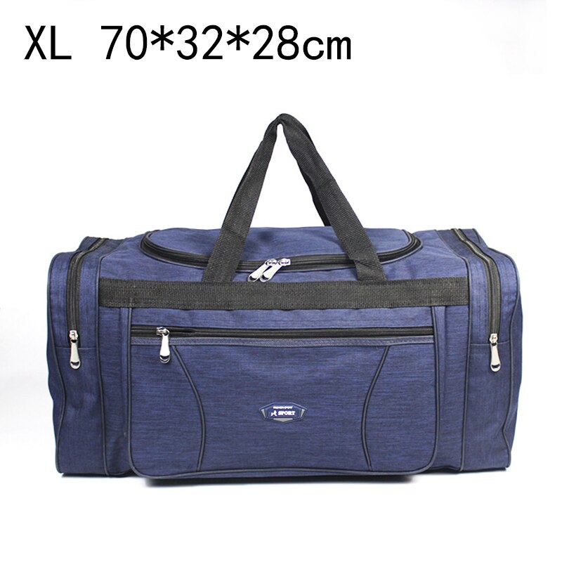 Large Capacity Men&#39;s Travel Bag Trip Women Waterproof Big Duffle Bag Weekend Storage Shoulder Hand Luggage Bags 4 Sizes: XL 70x32x28cm Blue