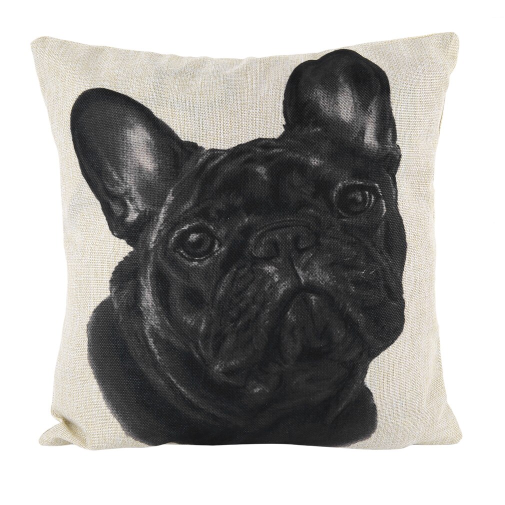 Sjovt dejligt dyr hundemønster kontor sofa pudebetræk bomuld linned dekorative puder pudebetræk 45 x 45cm: Default Title