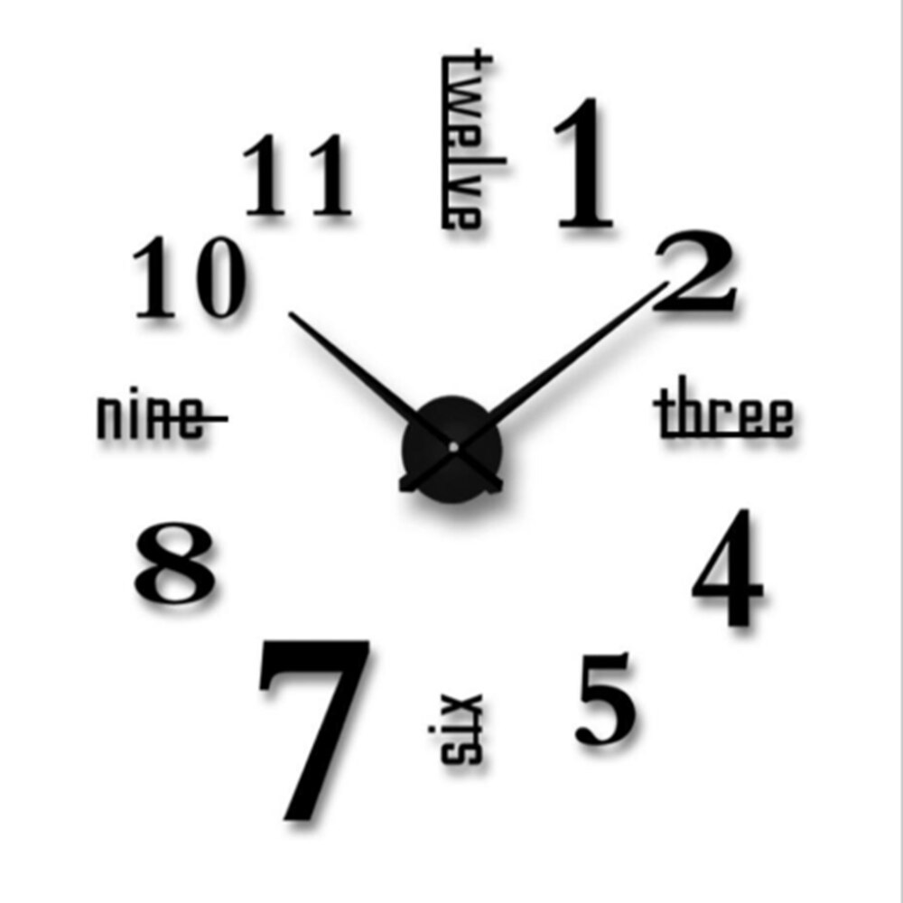 Super Nice and Luxury Clock Stickers DIY Wall Clock 3D Mirror Surface Sticker Suitable for Home Office Room Decorations