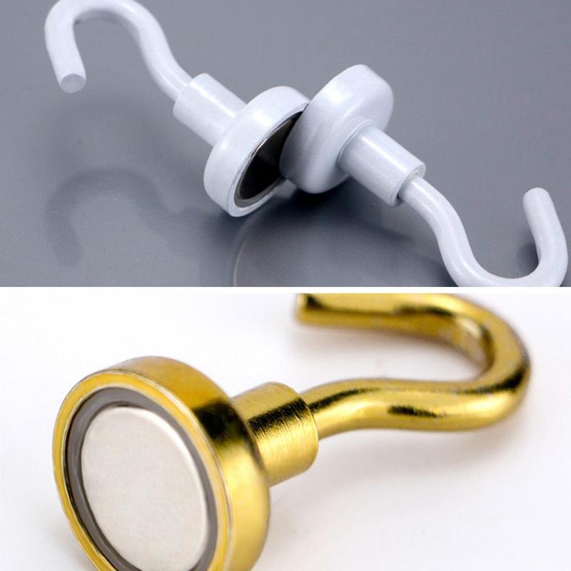 1 stk kraftige magnetkroker krokmagnetholder supertung magnet trekkkraft 8kg ndfeb sugekrok til koppnøkkel