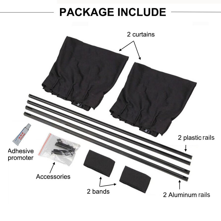 60 cm Aluminium Rail Auto Side Window Visor Zonnescherm Gordijn Auto Window Zonneklep Met Elastische Koord-Zwart/ beige/Grijs