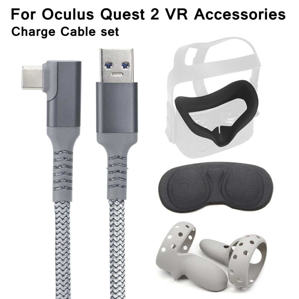 5M 3M USB-C Charge Cable For Oculus Quest 2 Link Data Transfer Fast Charges Cables for Quest2 VR Virtual Reality Accessories Set