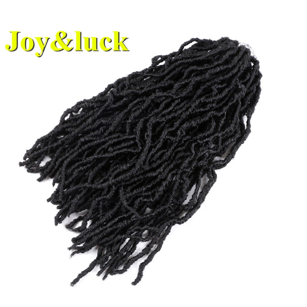 Trenzas de Crochet de Joy & luck Nu Locs, trenzas de pelo sintético de 18 pulgadas para trenzas de mujer: 1b