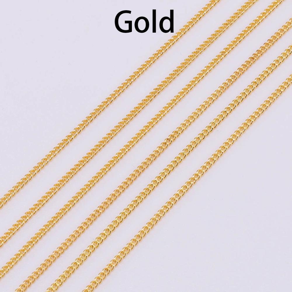 Chaînes de collier plaquées or/Bronze, 5 m/lot, pour la fabrication de bijoux, matériaux faits à la main, fournitures de chaîne de collier à faire soi-même: 16mm / Or