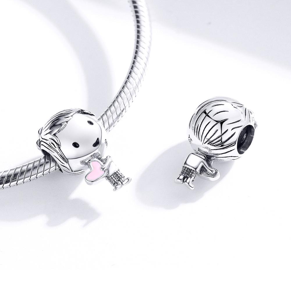 CodeMonkey Boy and Girl Charm fit Original Silver 925 Bracelet Genuine 925 Sterling Silver Metal Beads Valentine CMC1334