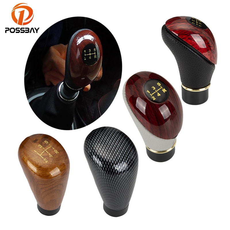 Universal Gear Shift Knob 5 Speed Gear Shift Knob Imitation Carbon Fiber/Wooden Manual Gear Shift Knob Car Gear Handle Knob