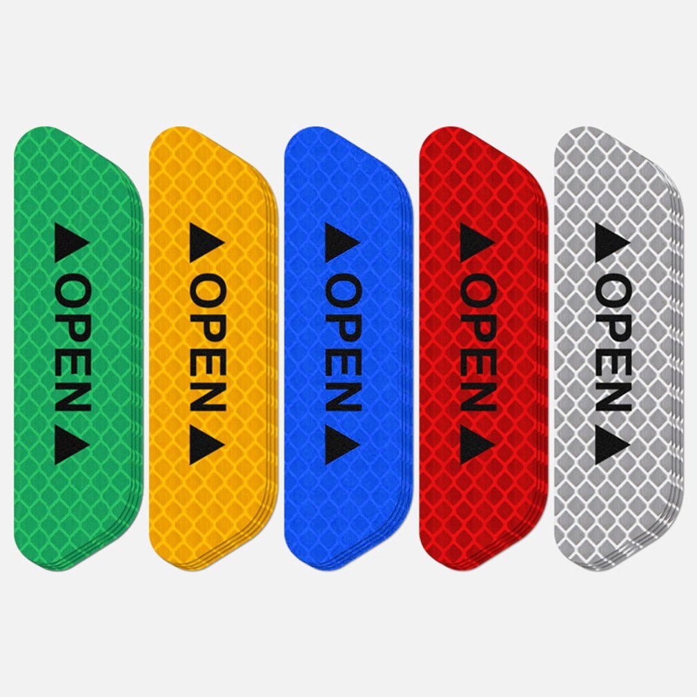 Open The Door Stickers Reflective Stickers Safety Warning Stickers Open Reflective Film Car Door Anti-Collision Strip