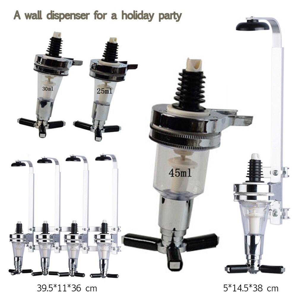 thumbnail: Misppro 2-delige Bar Butler Dispenser - Wandmontage Voor Flessen - 30ml Shot - Voor Wijn, Whisky, Likeur