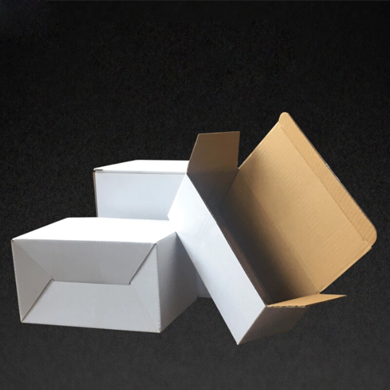 10Pcs 7 Sizes White Kraft Paper Box 3-Layer Corrugated Box Rectangle Packaging Boxes Business Box Mailer Cardboard Carton
