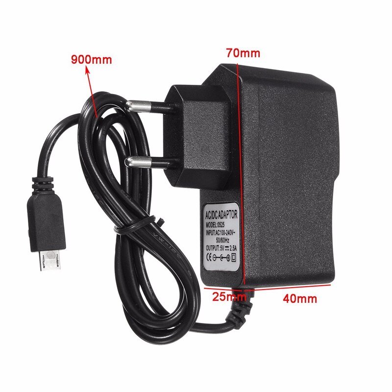 Universal EU Plug 5V 2.5A Micro USB Charger Power Supply Charging Adapter For Smart Phones Tablet CCTV Camera & DV Portable Plug