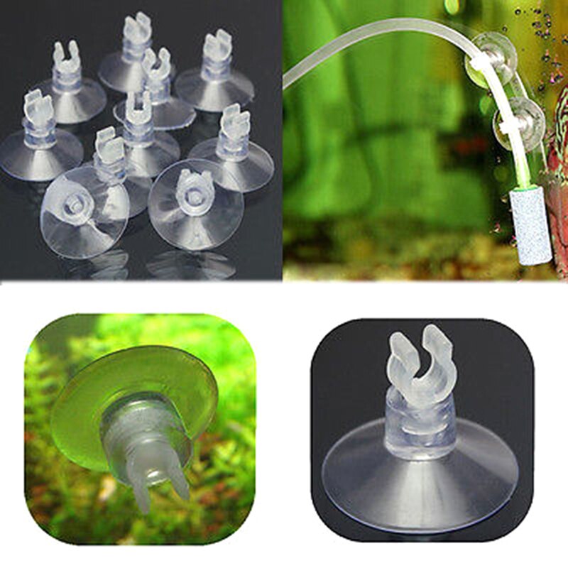 10pcs Aquarium Sucker Suction Cup for 4mm Air Line Pipe Tube Wire Holder Used Sucker for Glass Surface Fish Supples