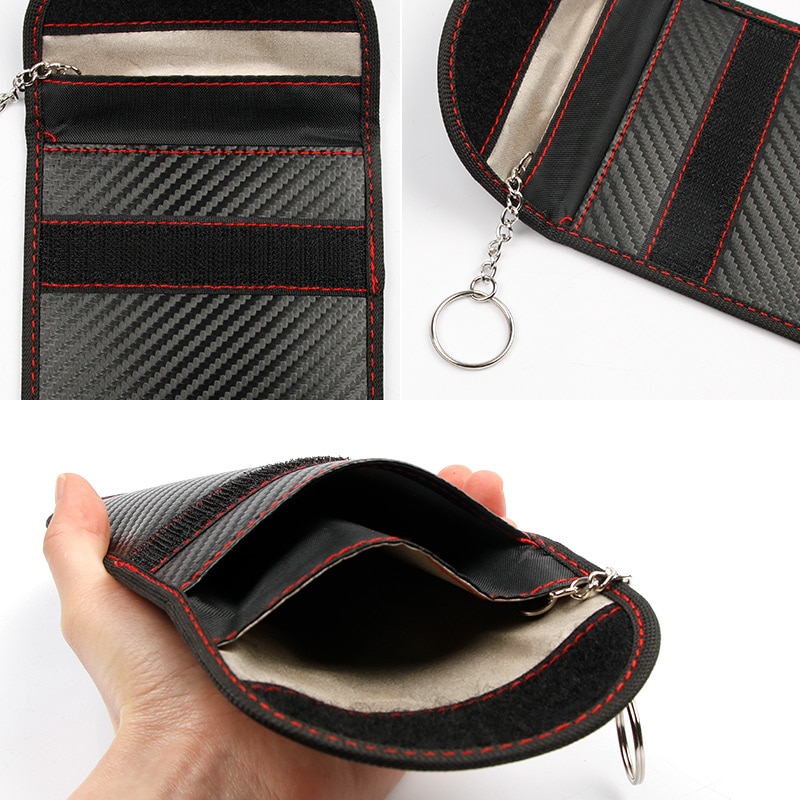 1Pcs Car key Bag Cars Fob Signal Blocker Faraday Bags Signal Blocking Bag Shielding Pouch Wallet Case For Privacy Protection
