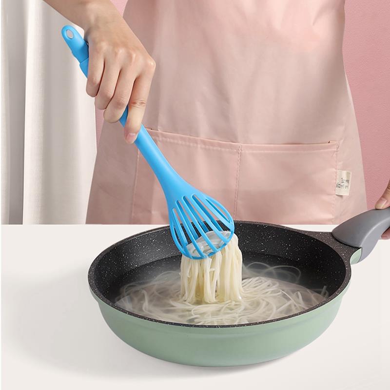 Fouet de cuisine en plastique polyvalent, manuel à double usage, pince à aliments, passoire pour la cuisson, outil de cuisine domestique