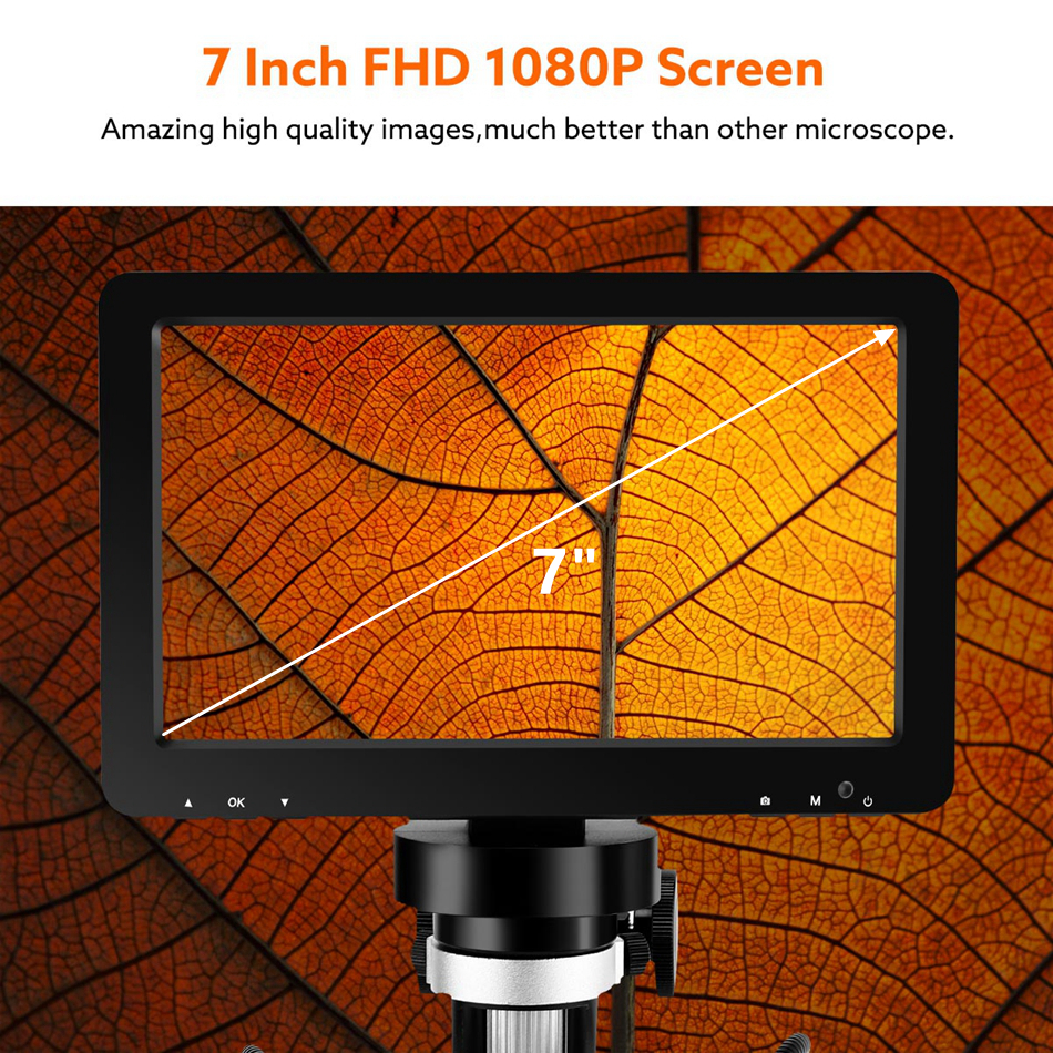 Elikliv-microscopio Digital LCD EDM9 7 pulgadas 1080P 50X-1200X microscopios electrónicos de soldadura con luces LED soporte para ordenador PC
