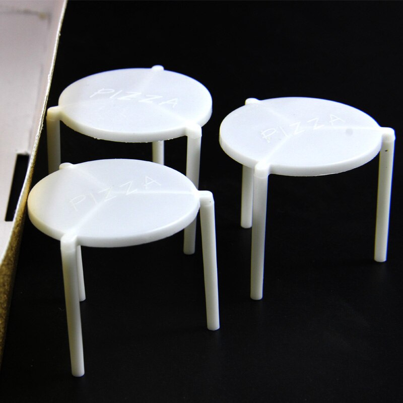 1000 Stuks Food Grade Pp Plastic Pizza Tafel Box Saver Stands Wegwerp Wit Pizza Statieven Pizza Takeaway Box Ondersteuning