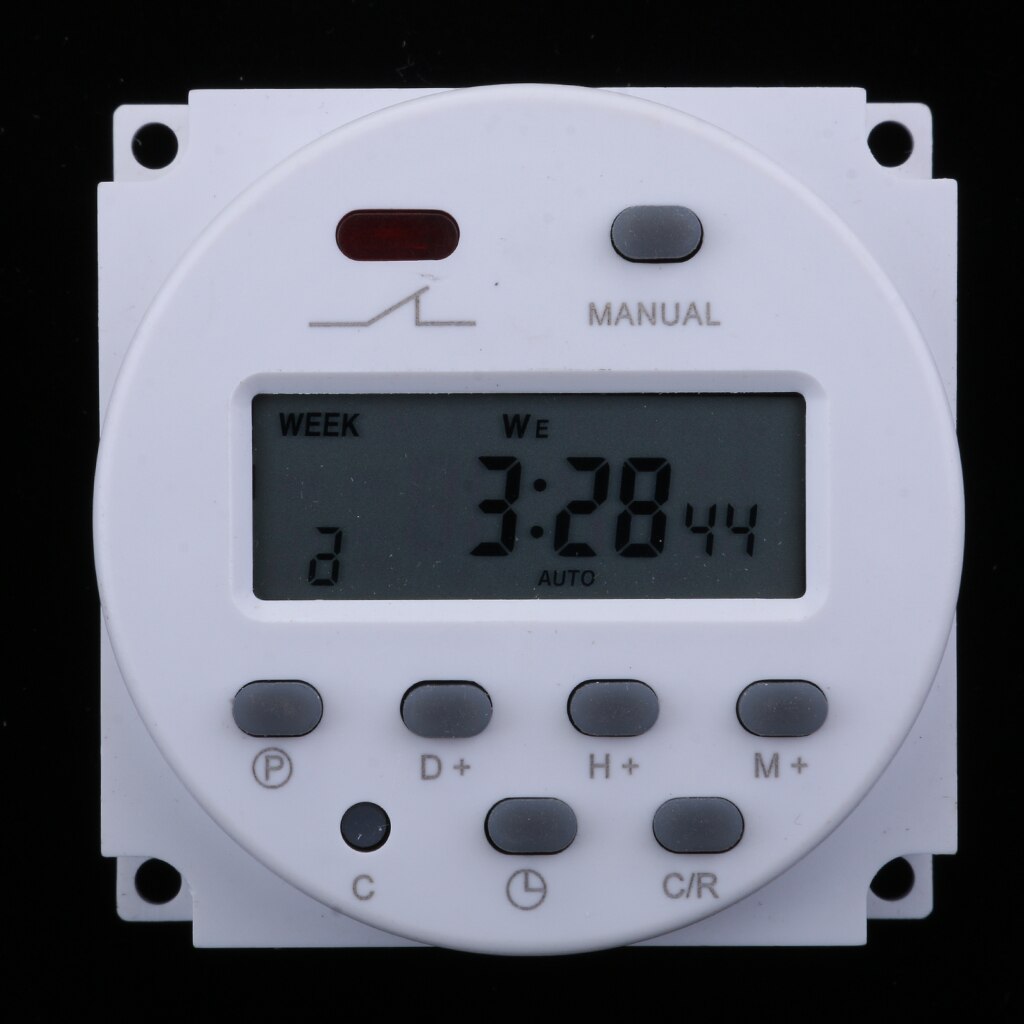 DC 12V Digital LCD Power temporizador programable interruptor de tiempo relé 16A amperios, corrección de error del temporizador automático