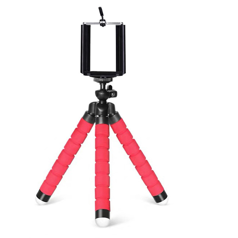 Tripods Tripod For Phone Mobile Camera Holder Clip Smartphone Monopod Tripe Stand Octopus Mini Tripod Stativ For Phone: Red