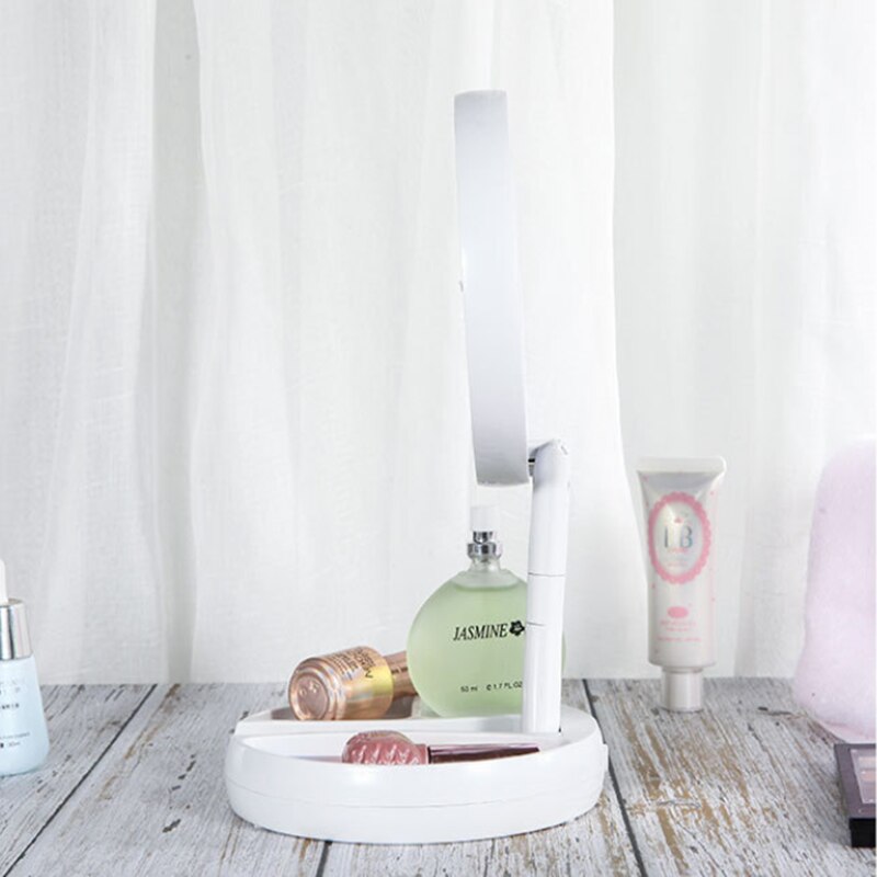 Sminkespeil led speil hd sminkespeil rund form skrivebord naturlig lys forstørrelsesspeil dobbeltsidig sminkespeil