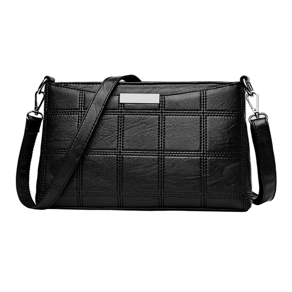 Vrouwen Handtas Toevallige Kwastje Handtassen Vrouwelijke Bag Lederen Plaid Messenger bag Schouder Kleine vierkante pakket # Zer
