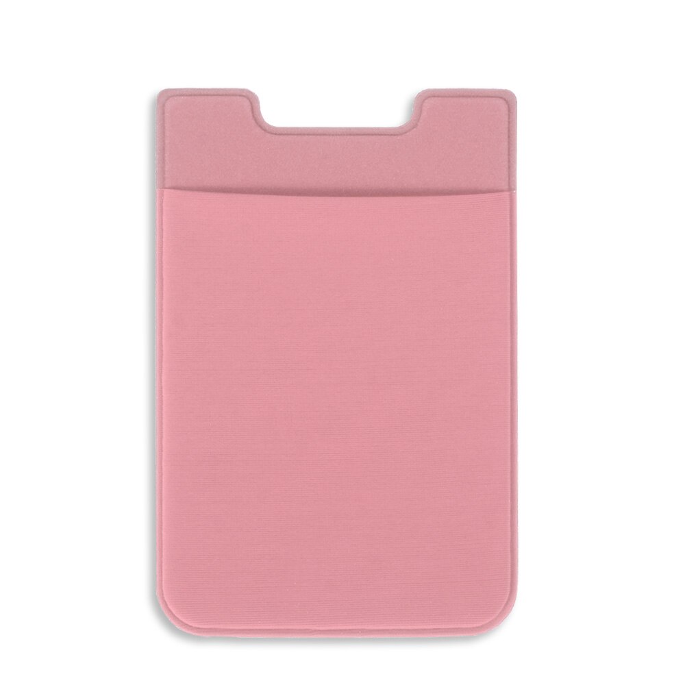 1PC Elastic Mobile Phone Wallet Case Stick On Credit ID Card Holder Pocket Self-Adhesive Sticker Card Sleeves: Pink