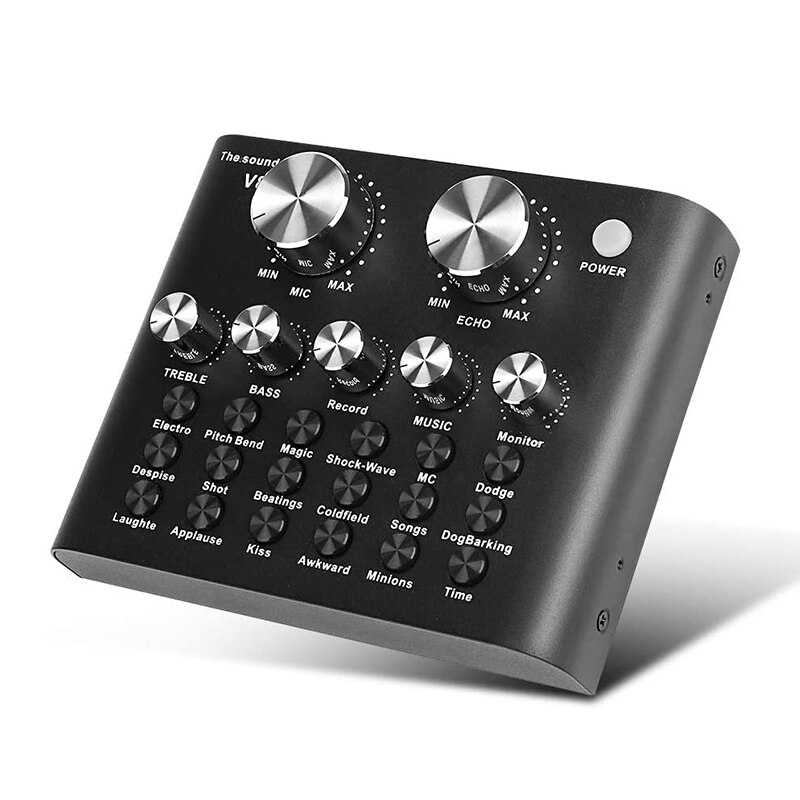 Live Sound Card Portable o Mixer DJ Sound Mixer for Recording Microphone Guitar External Computer Phone