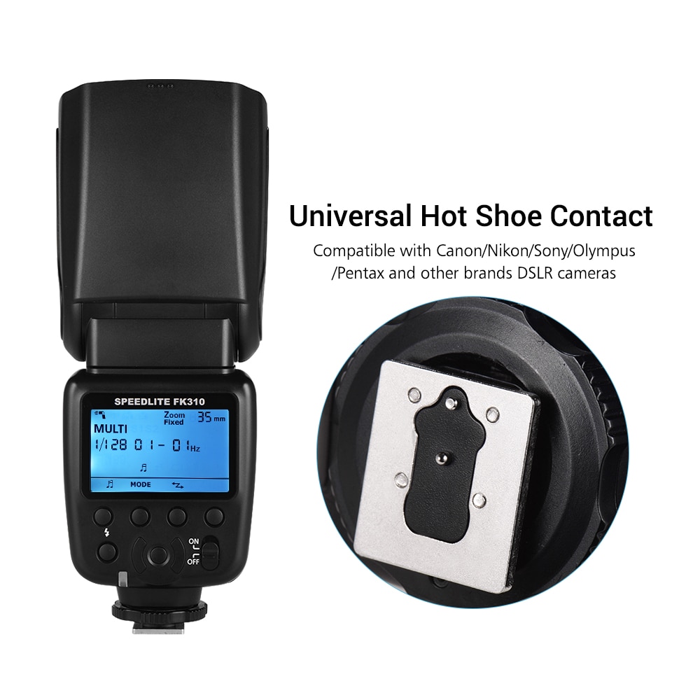 Universal Wireless Camera Flash Light Speed lite GN33 LCD Display Flash Studio for Canon Nikon Sony Olympus Pentax DSLR Cameras
