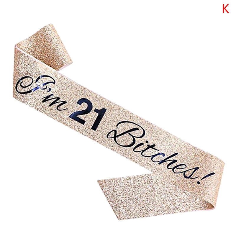 Ceinture en Satin pour anniversaire de 21 ans, fournitures de fête pour reine et fille, décoration d'anniversaire: K