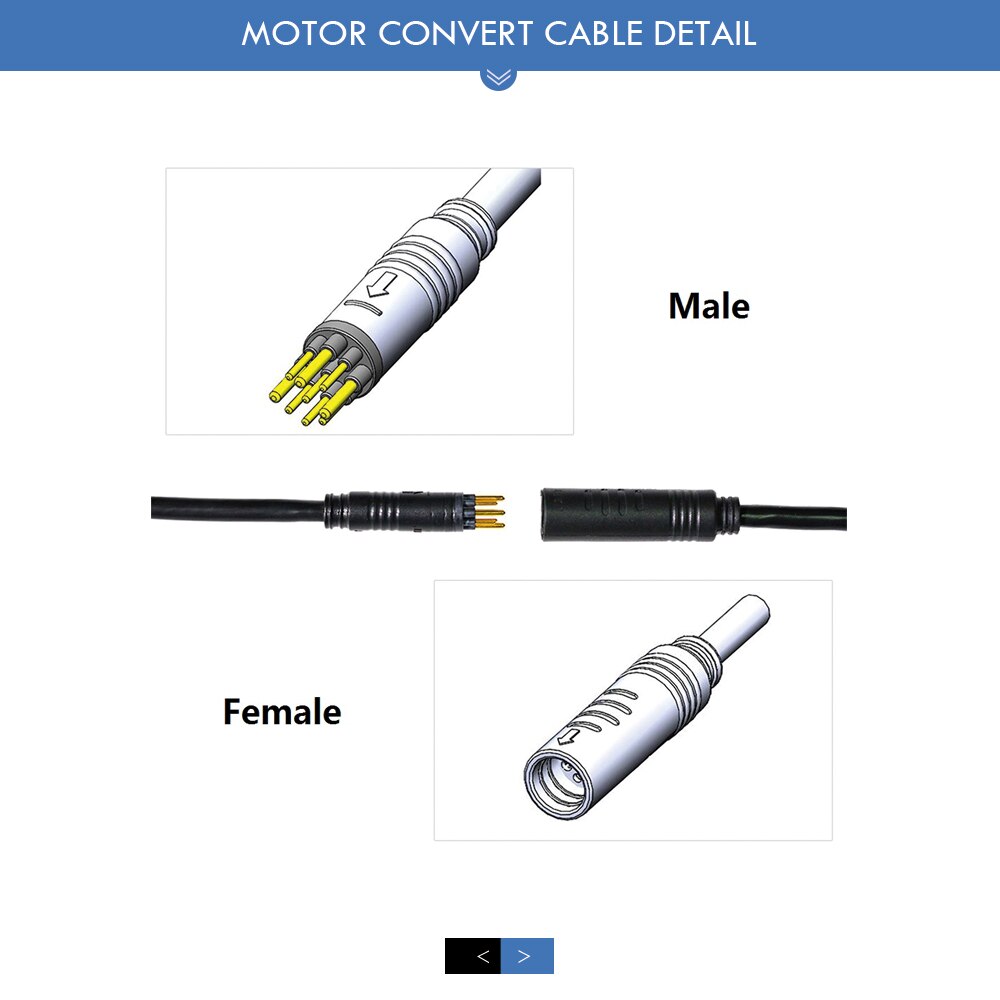 Ebike Julet Waterproof Cable 9 Pin e Bike Conversion Line Extension Adapte Cable 250W/350W/500W For Electric Bike Conversion Kit