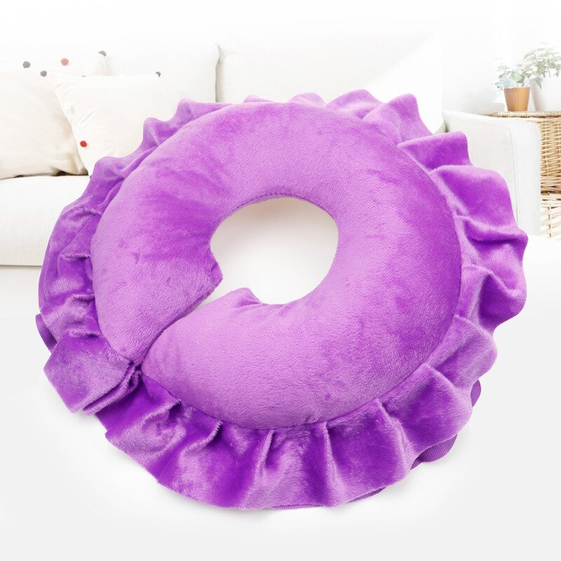 Facial Massage Sleeping Pillow for Beauty Salon Massage Tool Beauty Spa Bed with Hole Pillow-ABUX: Purple