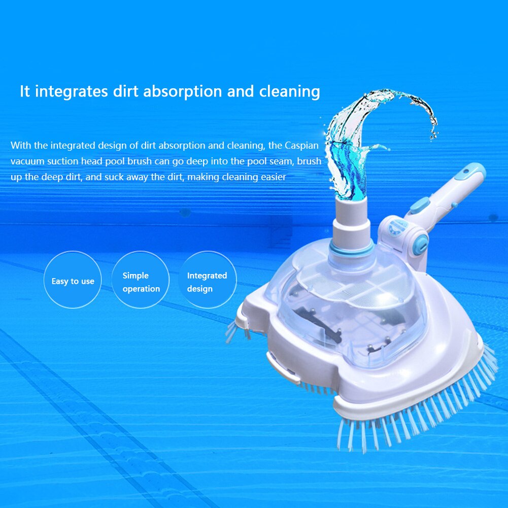 Swimming Pool Vacuum Head Brush Cleaner Outdoor Pool Transparent Manual Floating Objects Suction Machine Pond Cleaning Tools