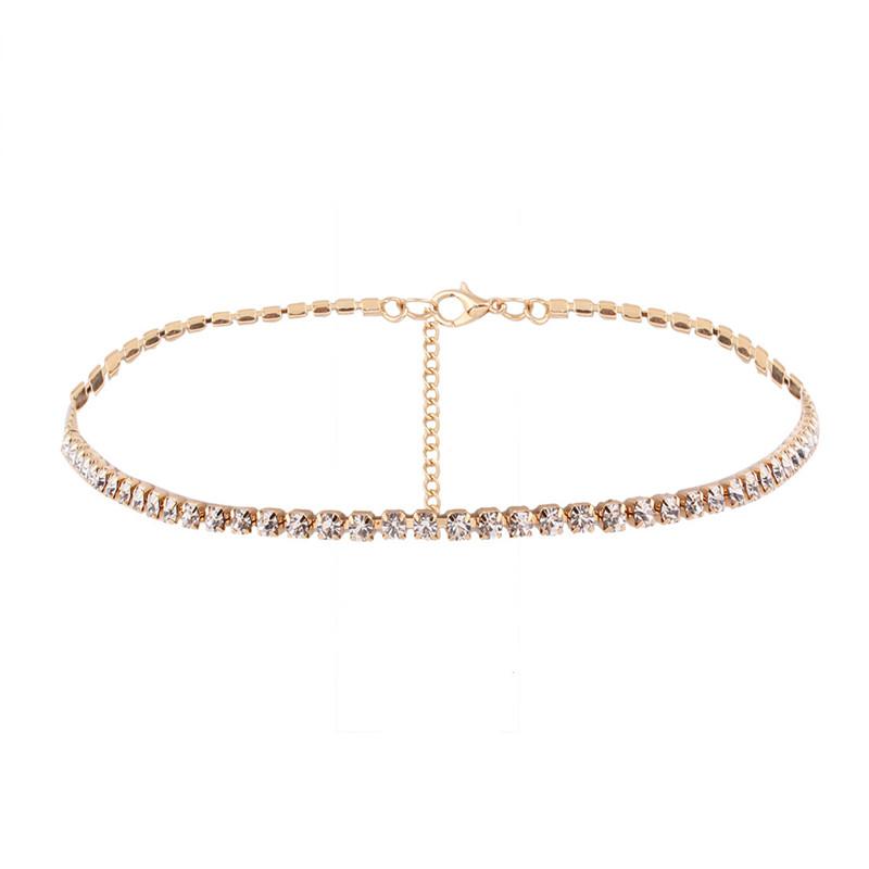 H:HYDE Jewelry Accessories Luxury Rhinestone Choker Necklace for Women Temperament Collar mujer Necklace Birthday: J10421