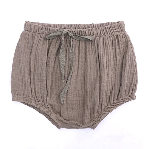 Pantalones cortos informales de verano para niñas, bombachos de algodón y lino de color puro, para la playa, 9M-4T, SJR-249: 01 / 12 meses