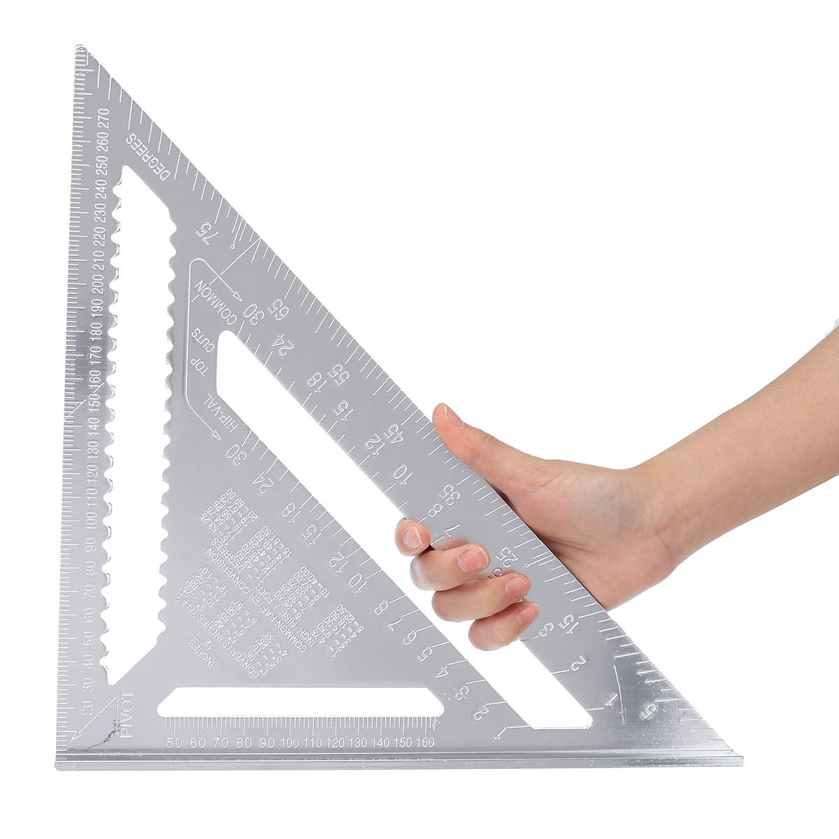 12inch 30cm Metric Aluminum Alloy Triangle Ruler for Woodworking Square Gauge Measuring Tool for Speed Square Layout Gauge