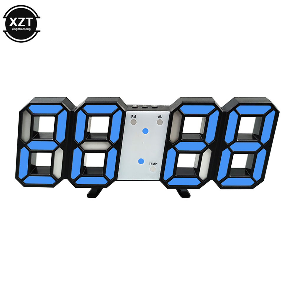 1Pcs LED Digital Alarm Clocks Wall Clocks Hanging Watch Snooze Table Clocks Calendar Thermometer Electronic Clock Digital Clocks: E
