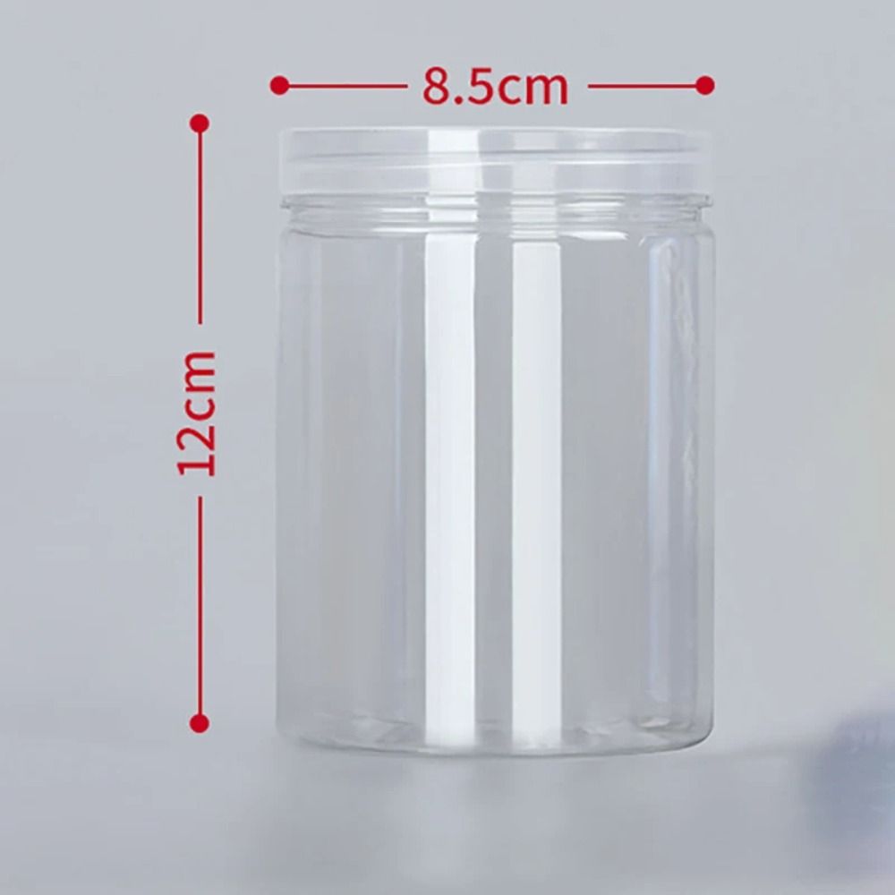 Bote sellado transparente con tapa, botella de embalaje vacía, tarro de plástico para alimentos, contenedor de almacenamiento de grado alimenticio, cubo Circular: Verde claro