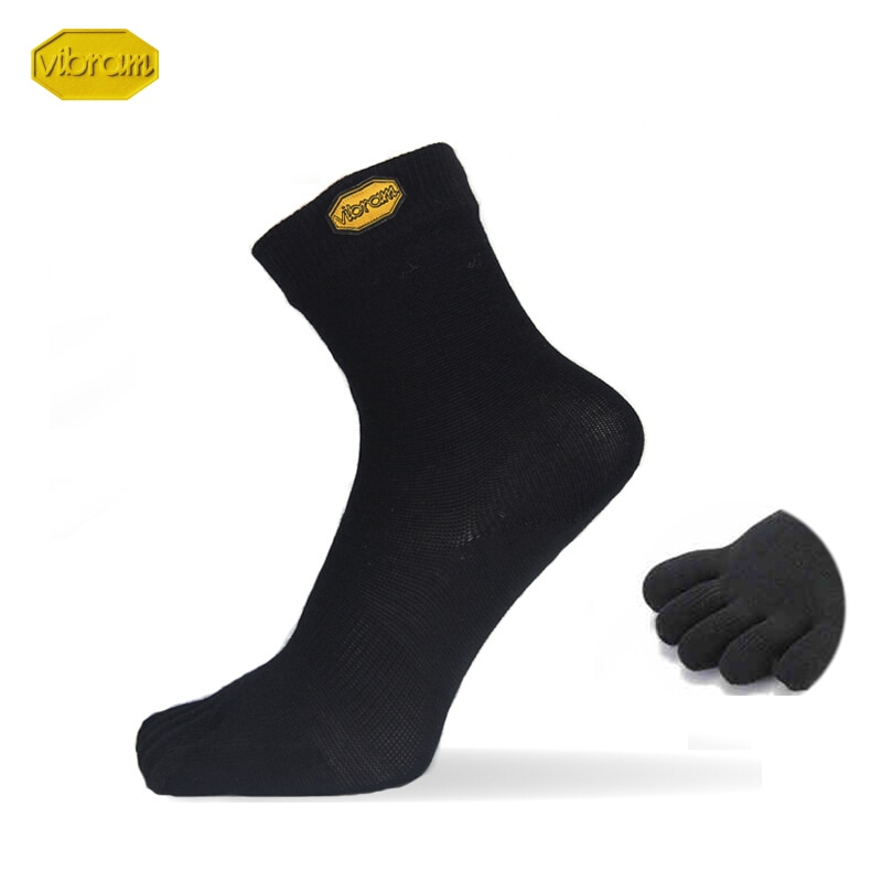Vibram 5Toe Sock Crew Wool Five Fingers Men Women Spring Summer Outdoor Leisure Sweat-absorbent Wear Sports Solid Korean Vintage