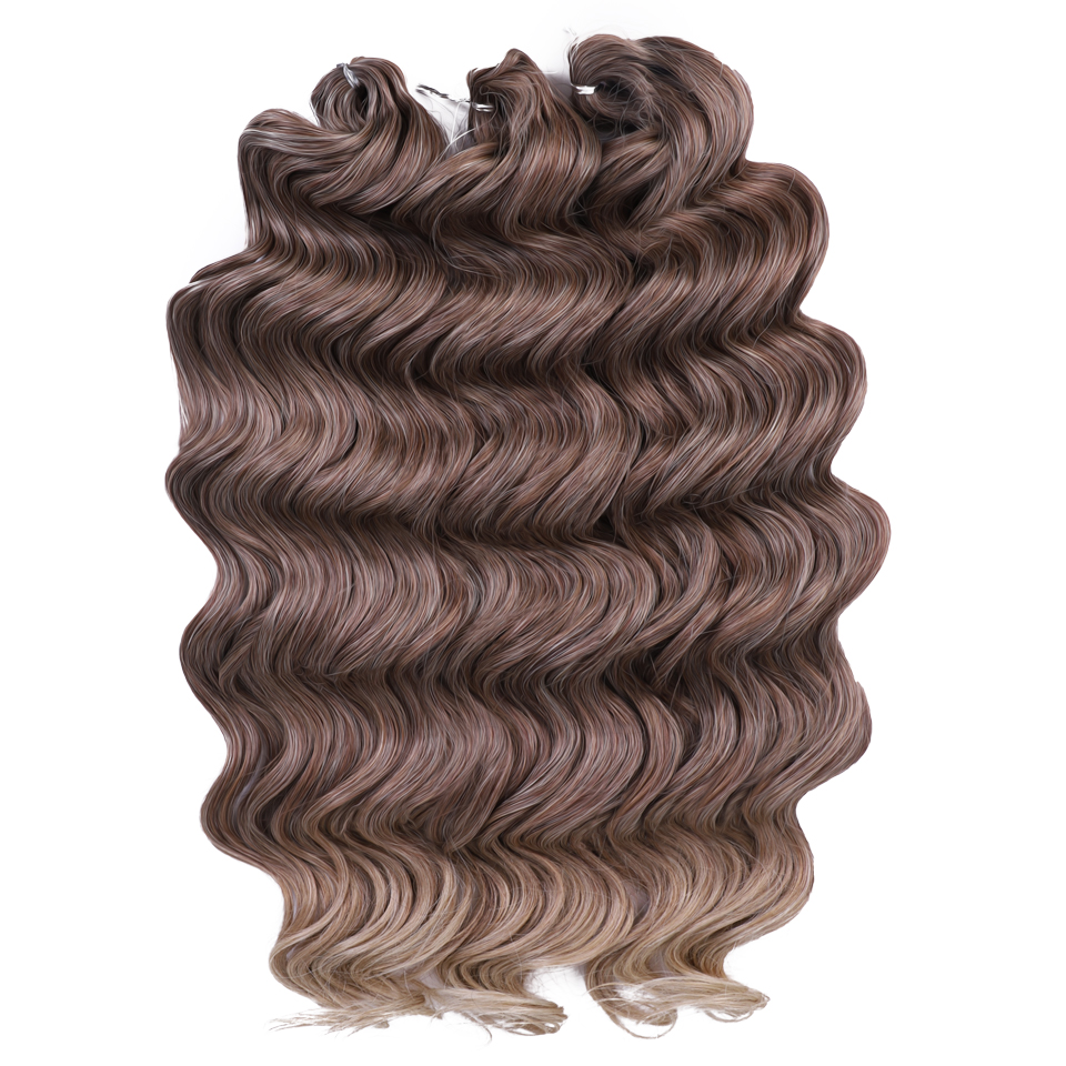 Extensiones de cabello trenzado de arcoíris, pelo sintético ondulado profundo, Passion Twist, Crochet, 24 pulgadas/60cm, ombré, marrón, Rubio: FS1B/99J