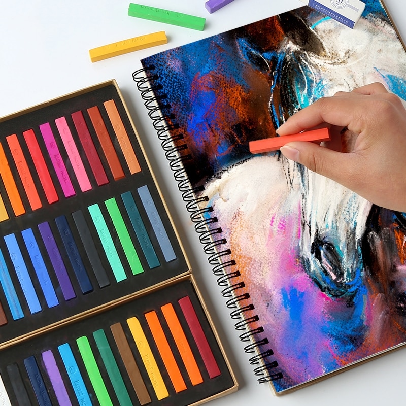 Farveblyanter blødt tør pastel 12/24/36/48 farver / sæt kunst tegning sæt kridt farve farveblyant papirvarer til studerende kunstforsyninger