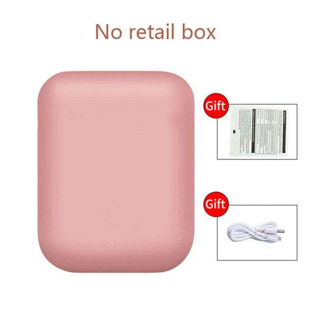 Original i12 TWS Bluetooth 5.0 Sport Earphone touch pop-up window HD Mic for iPhone Xiaomi Huawei Samsung Phone pk i9s i11 Tws: i12 pink