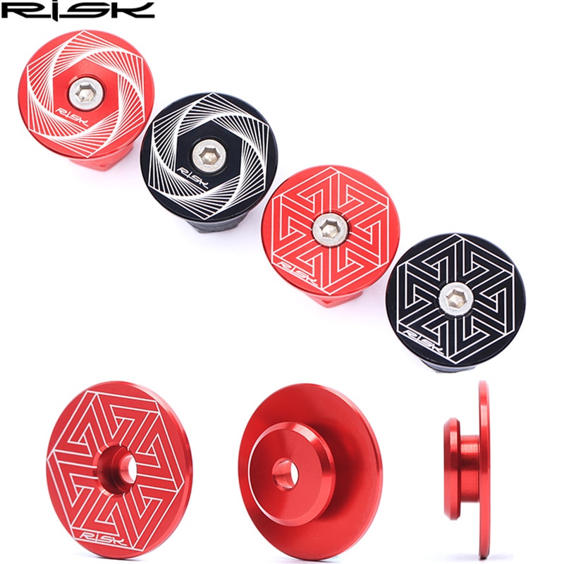 RISK Road Bike Handlebar Ends Bicycle Grip Ends Caps Racing Road Bicycle Cycling Handle Bar Plug Ends Aluminum Bar Ends Plugs